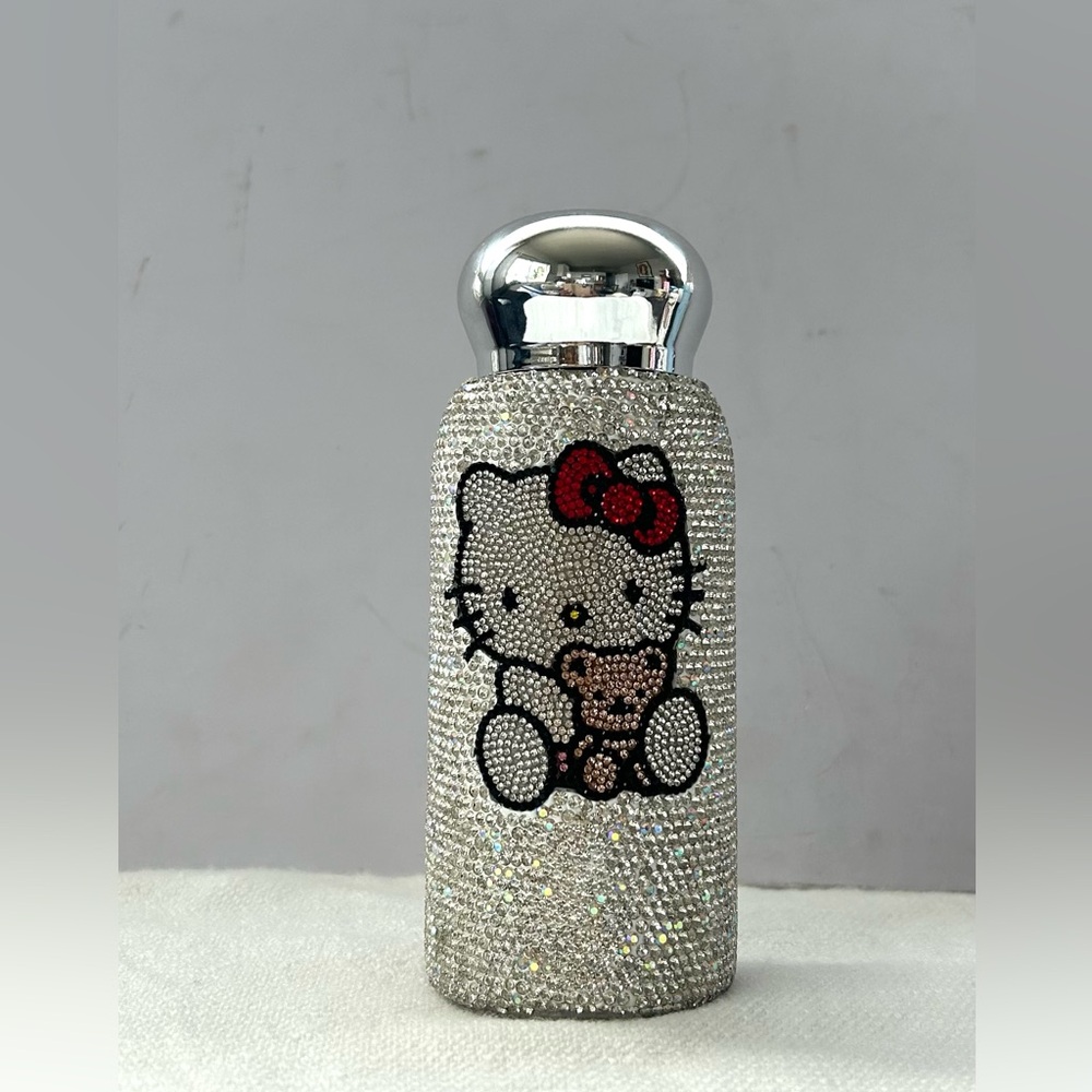 Adorable Hello Kitty Rhinestone Mini Water Bottle
